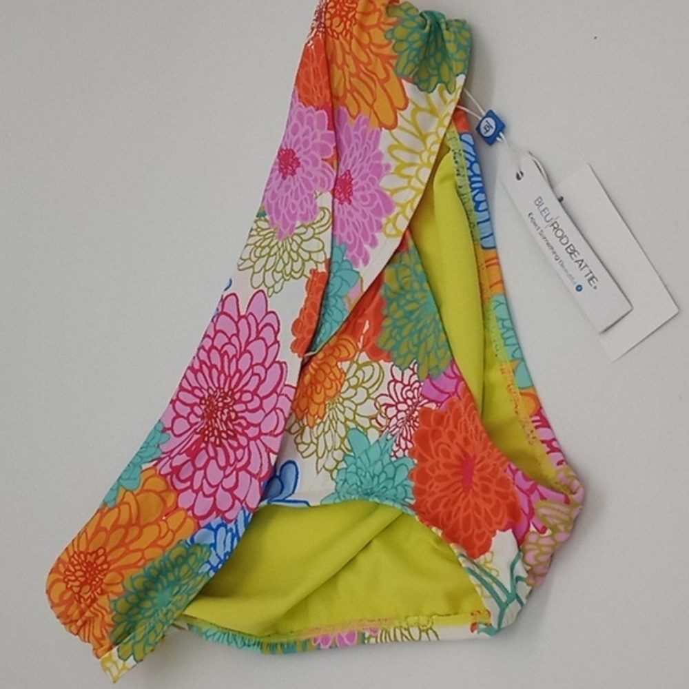 BLEU Rod Beattie Fresh Picks Printed Sarong Hipster Bikini Swim Bottoms 10